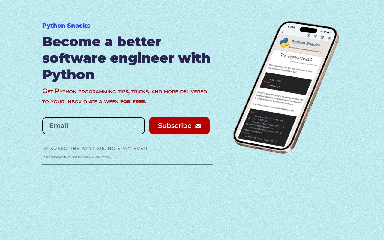 Python Snacks Subscribe